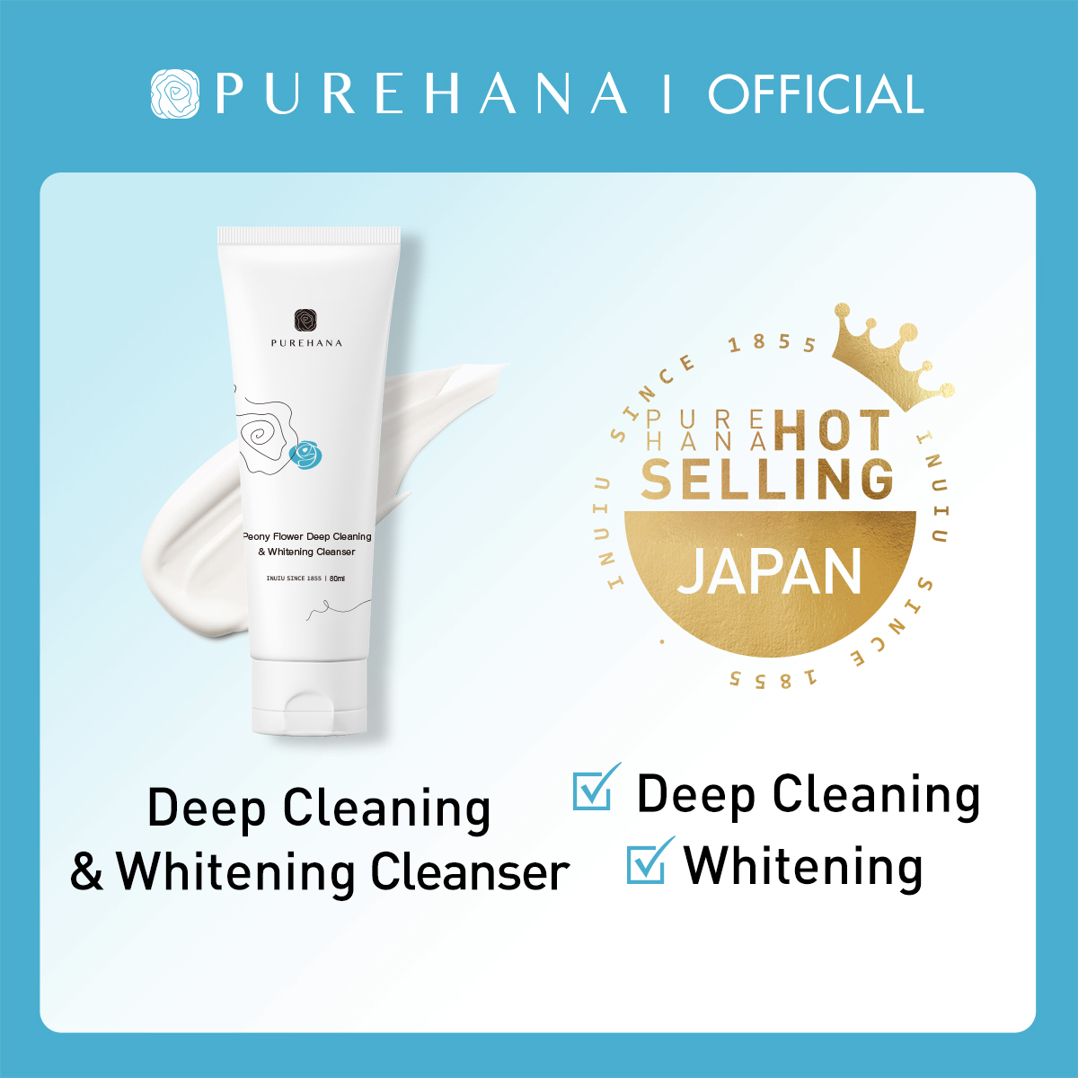 PURE HANA Peony Blossom Whitening & Repairing Moisturizing Cleanser
