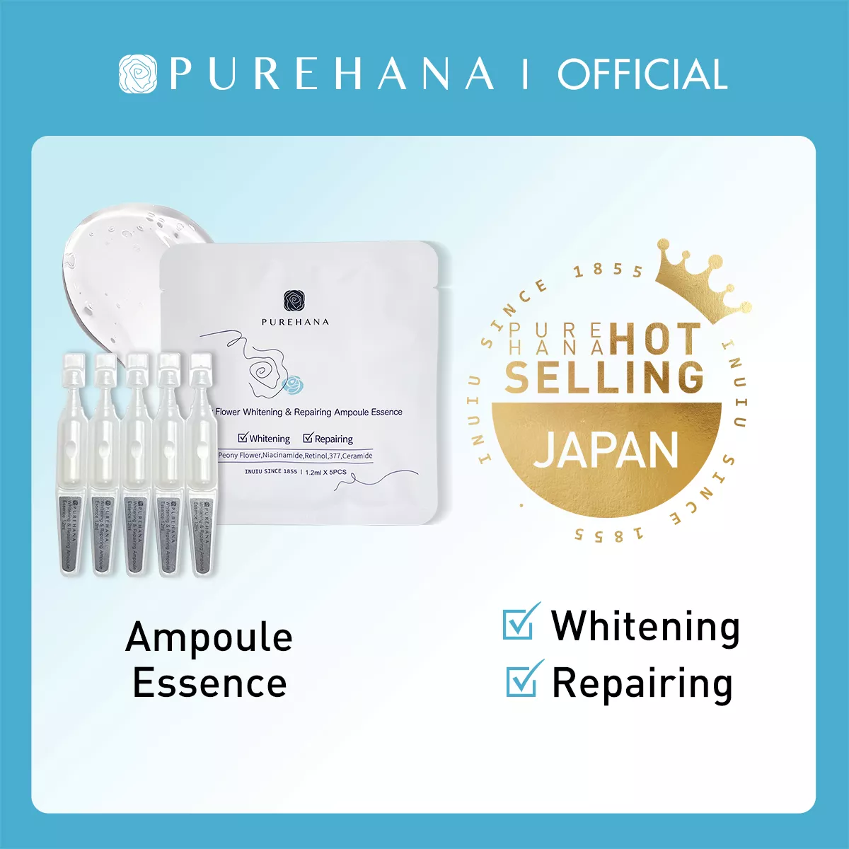 PURE HANA Peony flower whitening repair ampoule essence
