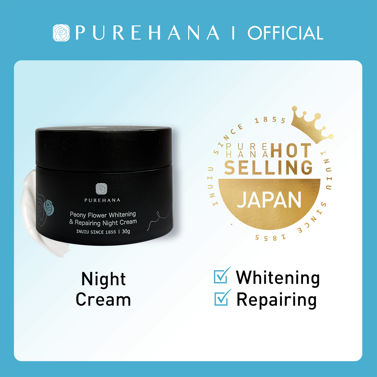 PURE HANA Peony Blossom Whitening Repairing Night Cream
